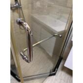 淋浴房推拉铜芯加厚304不锈钢化妆室玻璃门L型欧式 移门拉手把手