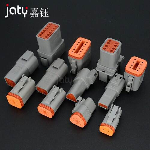 德驰汽车防水连接器DT06-12S/3/4/6/8挖掘机公母对接插头DT04-12P