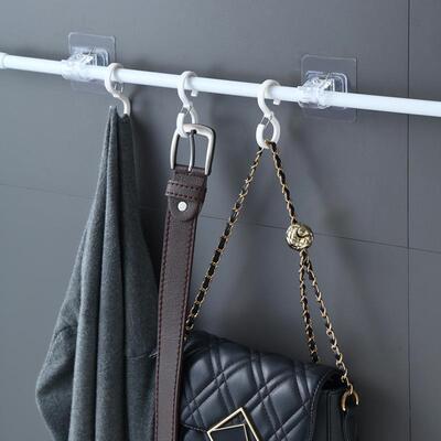 No-drill curtain rod hooks, wall-mounted adhesive brackets f