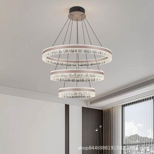 现代客吊灯厅主灯吸顶卧室餐灯高端厅冰冰川自建川复式楼大别墅挑