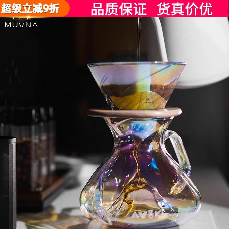 MUVNA慕威纳龙卷风萤盏玻璃分享壶V60滤杯滤纸滴漏美式手冲咖啡壶