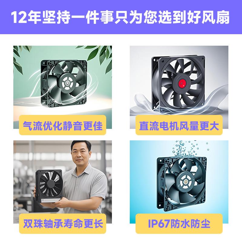 厂家直销 17251散热风扇 充电桩风扇 12V 24V 48V 双滚珠直流风扇