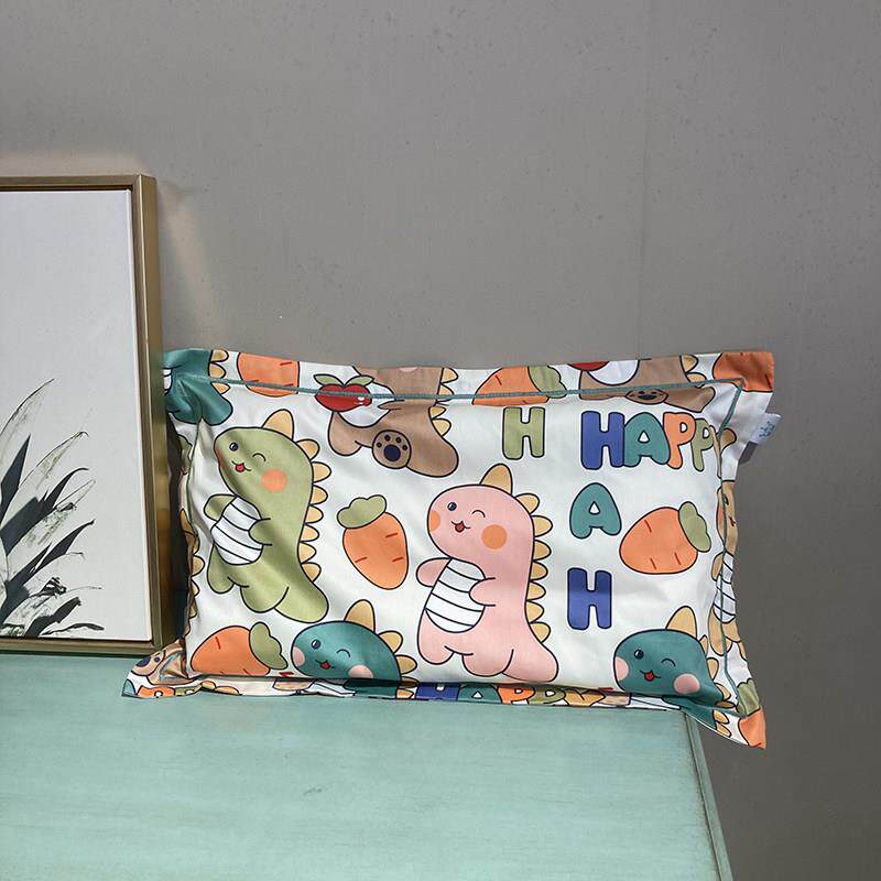A类全棉薄款60支长绒棉儿童枕套 卡通乳胶枕套小孩枕头罩48*74CM