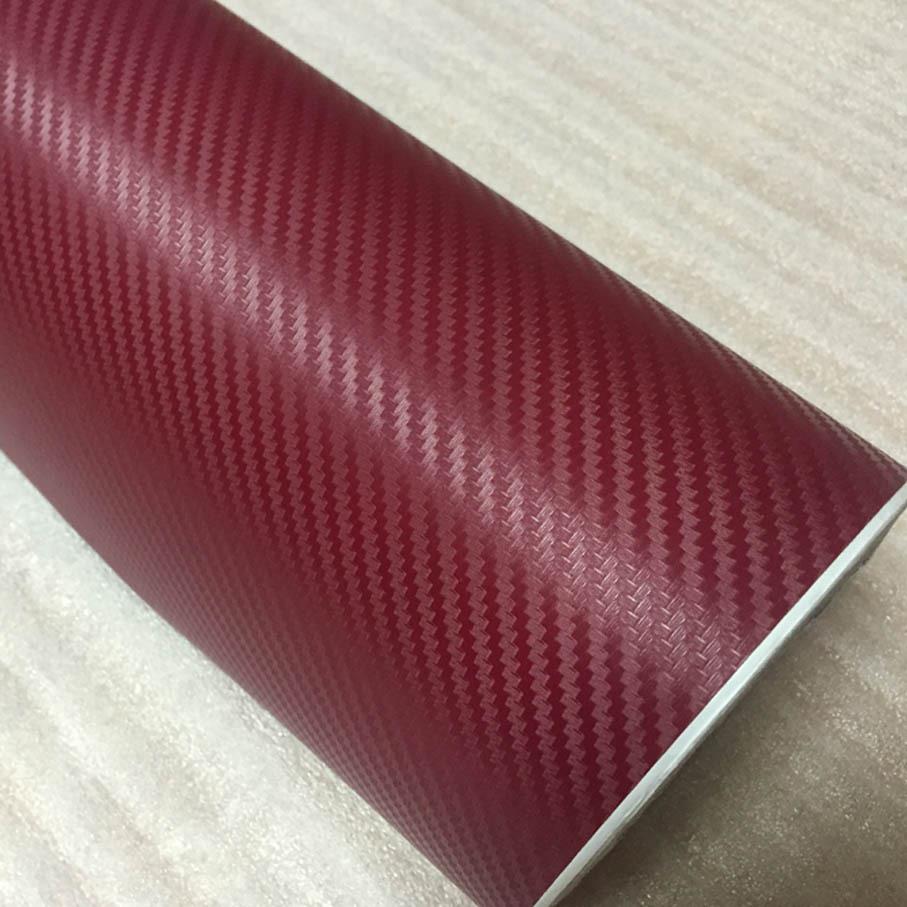 工厂深红3D碳纤膜 汽车内外装饰改色膜 酒红色碳纤维膜
