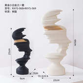 新中式 饰品轻 艺术感家居电视柜酒柜抽象摆件雕像树脂奢客厅人脸装
