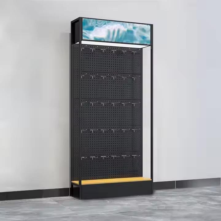 零售商店用挂钩挂架金属展示架落地钉板货架金属货架