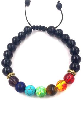 Colorful Natural Stone Brlet Orchid Stone Adjustable Braided