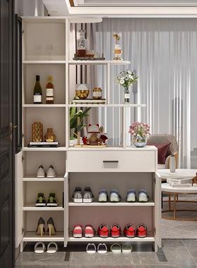 Ehd实木奶油风玄关柜鞋柜一体客厅酒柜隔断柜入户进门口门厅柜家