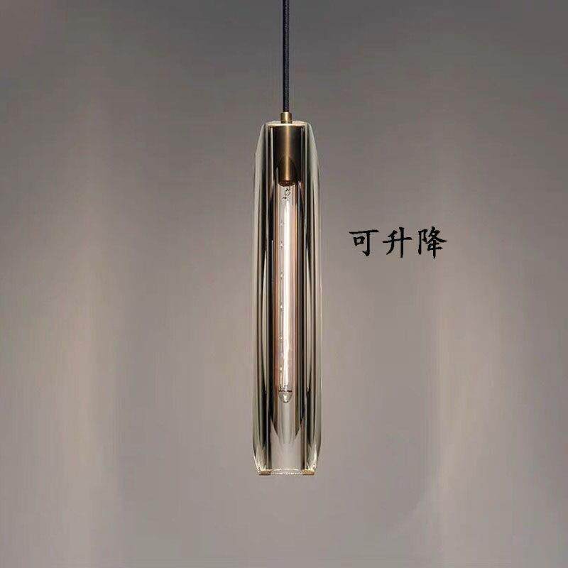 卧室床头吊灯现代简约轻奢水晶全铜网红创意个性餐厅吧台吊线灯