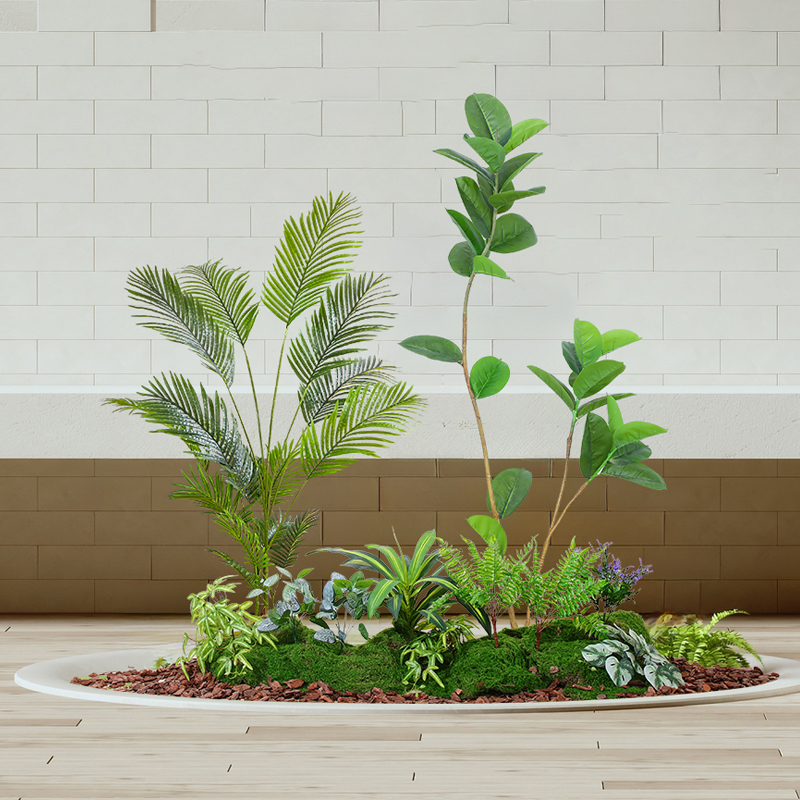 仿真绿植造景组合阳台景观布置室内假植物楼梯拐角造景树橱窗装