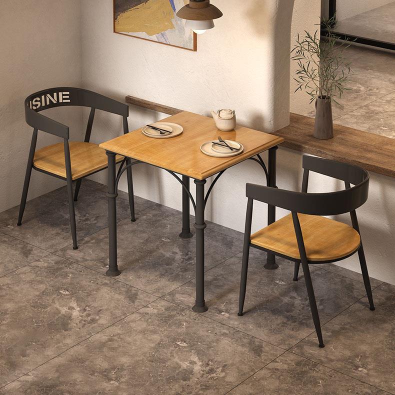 实木北欧铁艺餐饮小吃店成套餐桌椅组合双人简约设计餐厅休闲餐桌