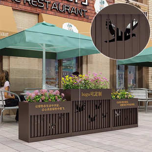 户外不锈钢花箱组合广场售楼部商业街隔断花坛室外围栏铁艺花槽架