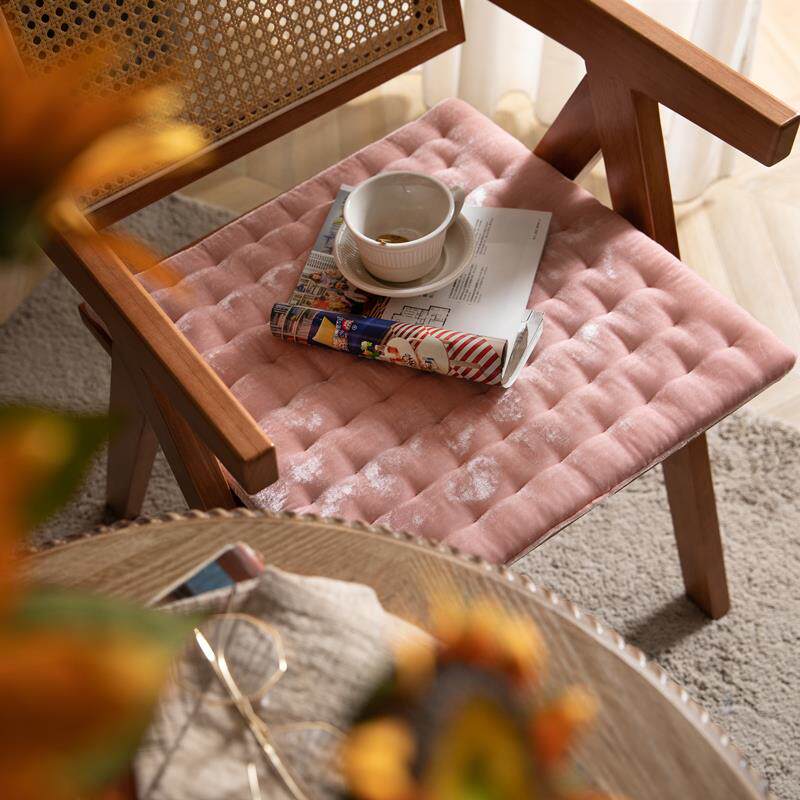 复古金丝绒坐垫餐椅垫家用椅子垫办公室单人沙发四季通用方形垫子