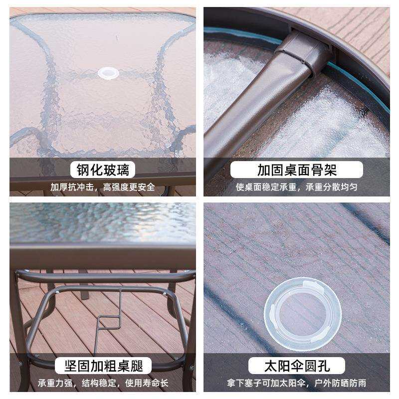 现代简约铁艺方桌户外休闲创意铁艺阳台80*71方桌庭院咖啡店桌子
