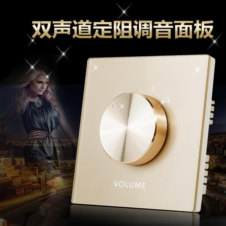 双声道定音阻式调音开关路控器T2音量调节面叭板音响喇调音双器旋