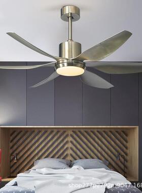 美式风扇灯LED现代简约客厅餐厅遥控吊扇吊灯六叶54寸led电扇灯