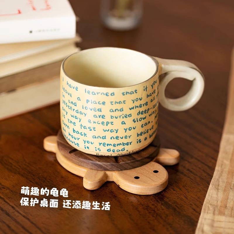 乌龟杯垫创木工坊木隔热防烫套装摆件乌龟杯托茶杯碗垫子