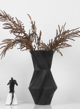 现代简约几何黑白圆球装饰样板间客厅插花花器软装饰品摆件设计师