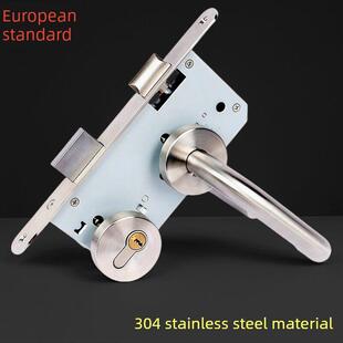 304不锈钢7255欧洲标准防火门锁防火门锁开叉锁双面锁医院通用成