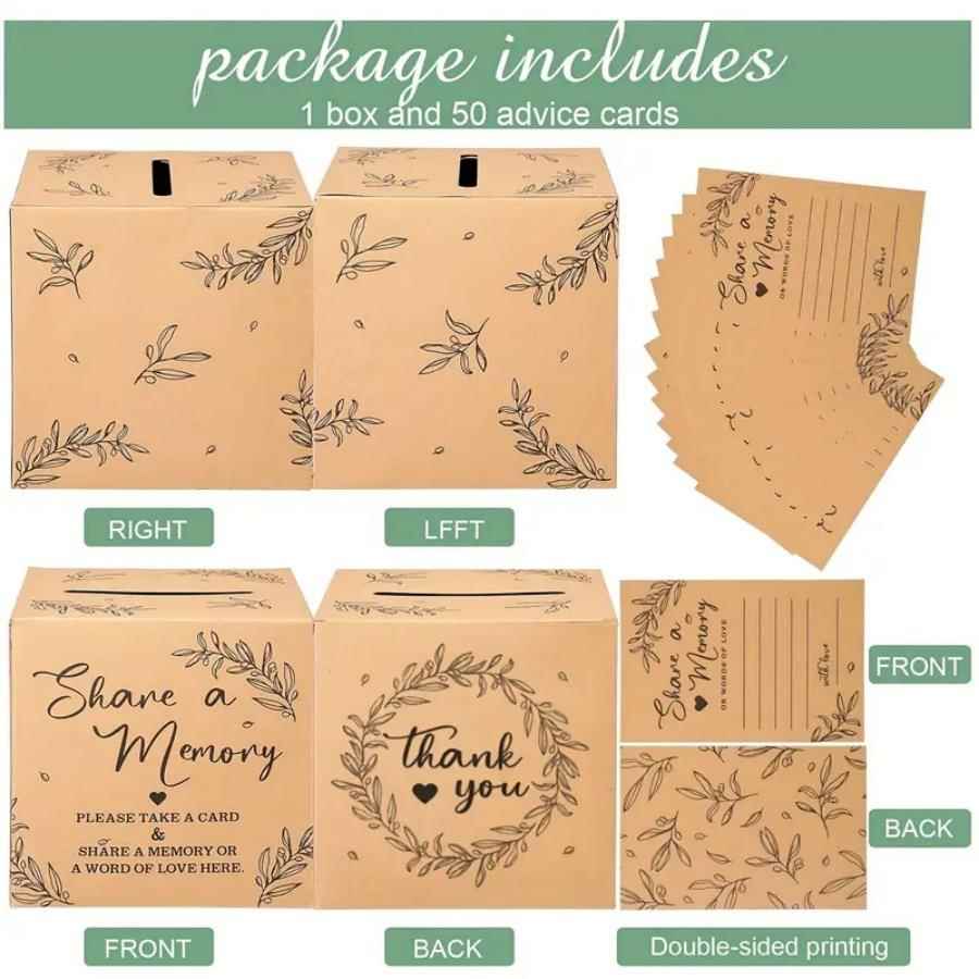 牛皮纸生日毕业退休派对纪念盒share a memory纪念卡片盒留言盒