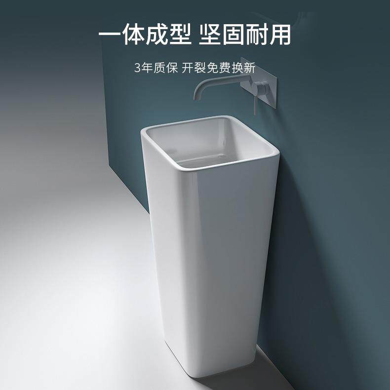 民宿人造石立柱盆 一体落地式洗手台盆浴洗脸盆柱盆