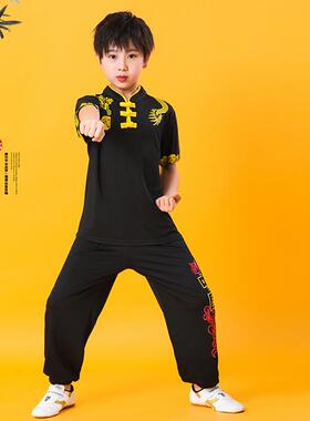 高档新出款儿童武术演太服男女练功服中国风极散打比服赛速干短袖