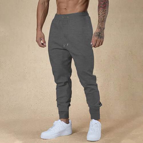 Sports pants for men, ankle binding fitness pants,
