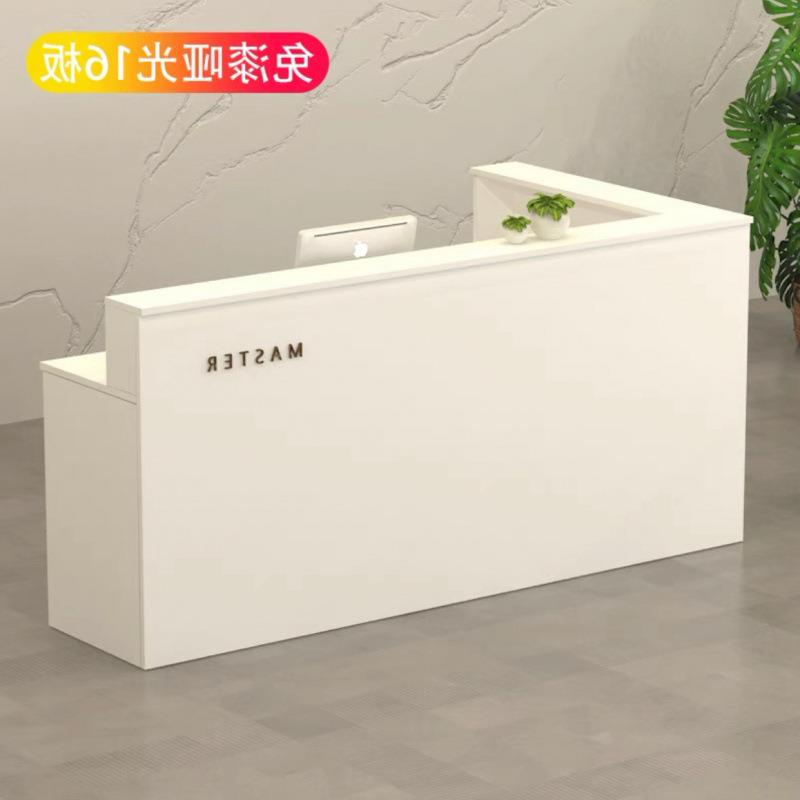 吧台收银台简约现代小型服装店柜台奶茶店转角桌院前台接待台