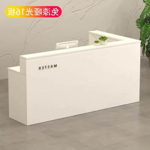 吧台收银台简约现代小型服装店柜台奶茶店转角桌院前台接待台