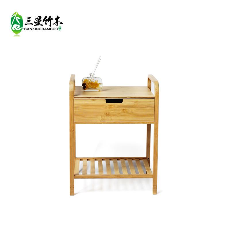 卧带抽屉床头代楠竹现简约储物简约储物室柜柜多功能小柜子收纳柜