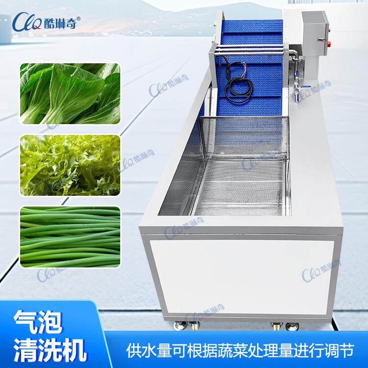 广东蔬菜类气泡清洗机高压喷淋三重清洗臭氧杀毒洗菜机优惠直销