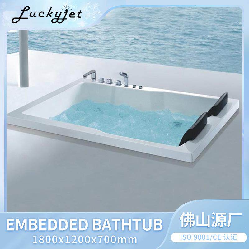 跨境内嵌浴缸冲浪按摩亚克力SPA情侣泡澡浴盆酒店佛山厂家Jacuzzi