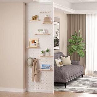 定制洞洞板屏风隔断客厅玄关进门遮挡实木隔板简约现代置物架