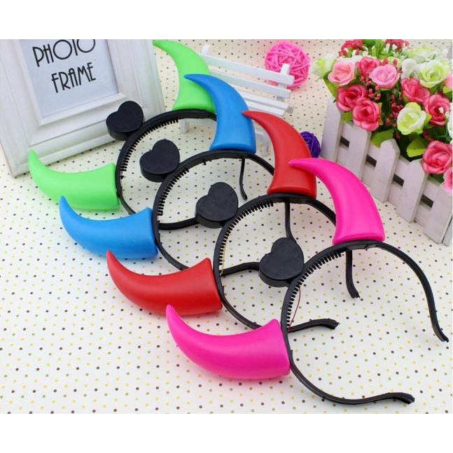 儿童发光玩具恶魔头扣牛角头箍演唱会聚会年会活动发卡幼儿园头饰