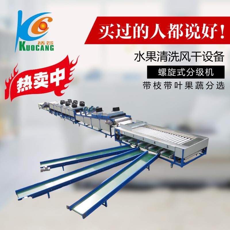砂糖橘分选机果蔬清洗风干机带枝带叶滚杠式分级机