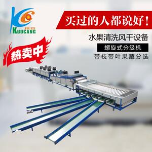 砂糖橘分选机果蔬清洗风干机带枝带叶滚杠式分级机