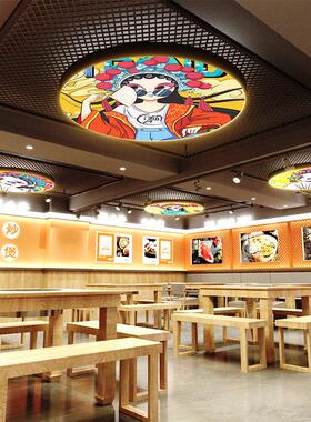 国潮风吊OTA灯脸火锅烧专烤餐饮酒店装饰谱创饭厅意网红京剧用灯