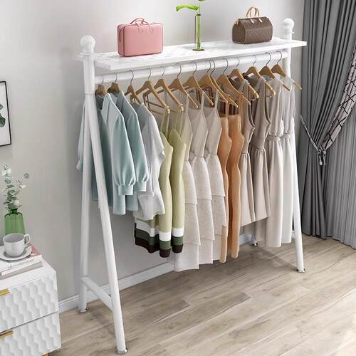 A947衣架落地卧室晾衣杆阳台晾衣架家用房间挂衣服衣帽架子收纳置