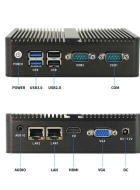 N840迷你电脑机主机无风扇工业工控R计算IPC100整双网2S485双串口