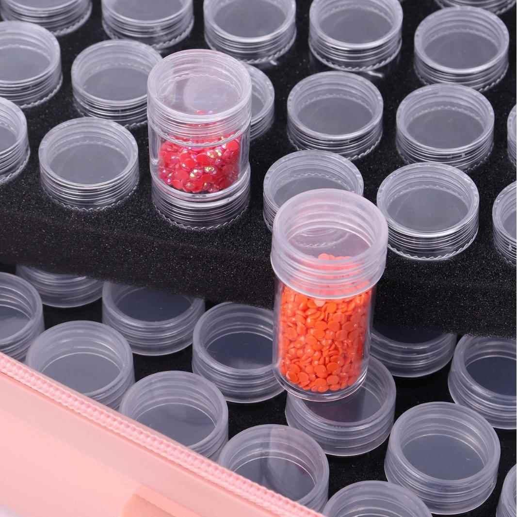新品高档款手提式14A格钻石画分装瓶贮收纳0盒甲配件存美箱