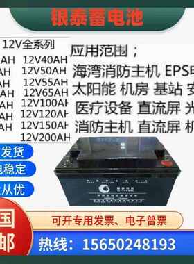 银泰蓄电池6GFM-65/12V24AH38AH65AH100AH120AH光伏/机房/通讯EPS