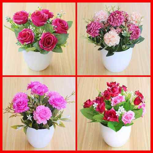 厂家直供客厅装饰品小雏菊假花盆景创意摆放绢花盆栽摄影道具摆件