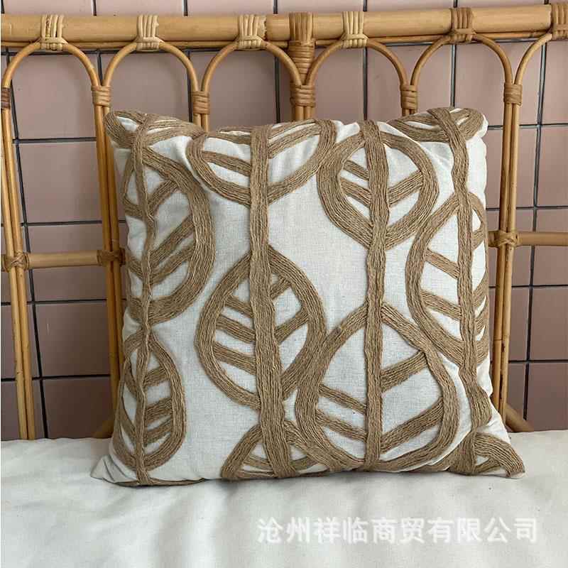 棉麻抱枕绣花靠垫样板间样品靠枕板房客厅沙发头靠背垫