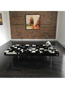 那包邮daybed bench巴塞罗奶牛毛毛艺躺椅皮897沙发凳床