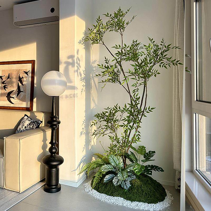 海虹景品彷真绿色植物造景组合入户阳台玄关景观布置楼梯拐角植物