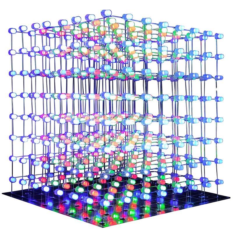 乐涛3D8光立方DIY套件 彩色8X8X8LED单片机电子DIY制作 3D上位机