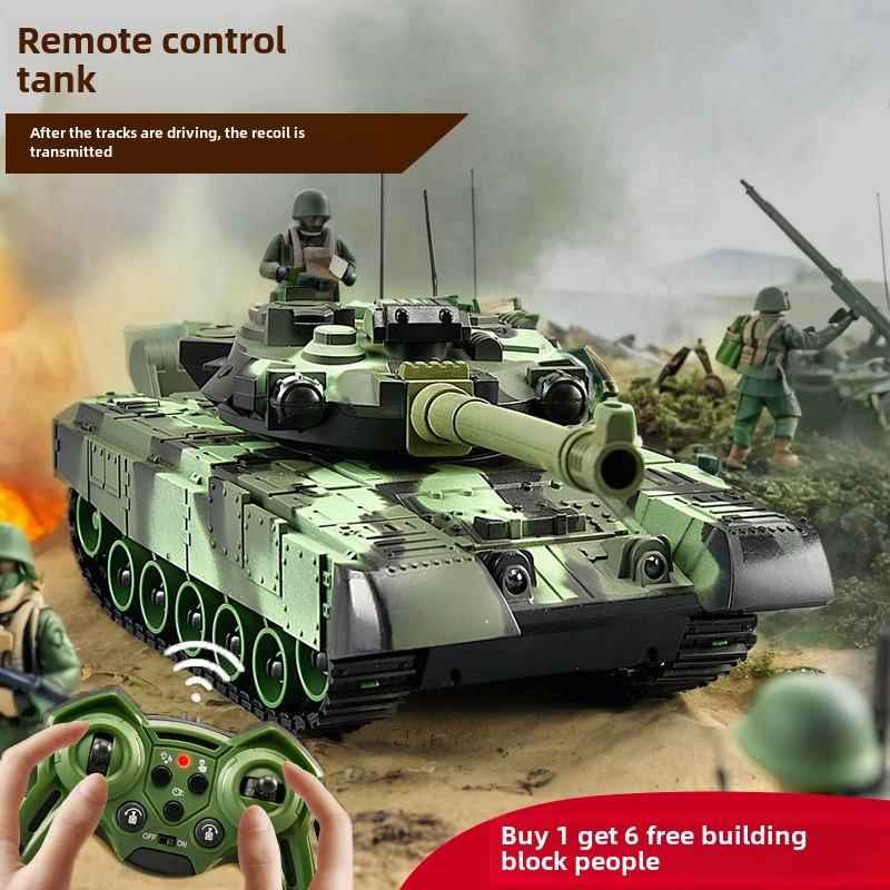 新款履带式遥控对战男孩坦克可开炮玩具虎式装甲T90模型6车岁汽车