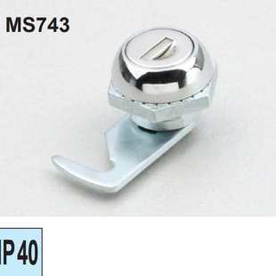 工业柜门锁圆柱锁回转直角锁电气柜门锁MS743