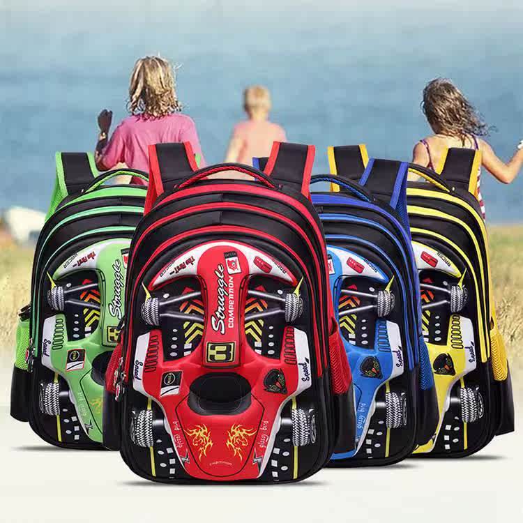 2023 Hot 3D EVA car children schoolbag racing Three dimensio