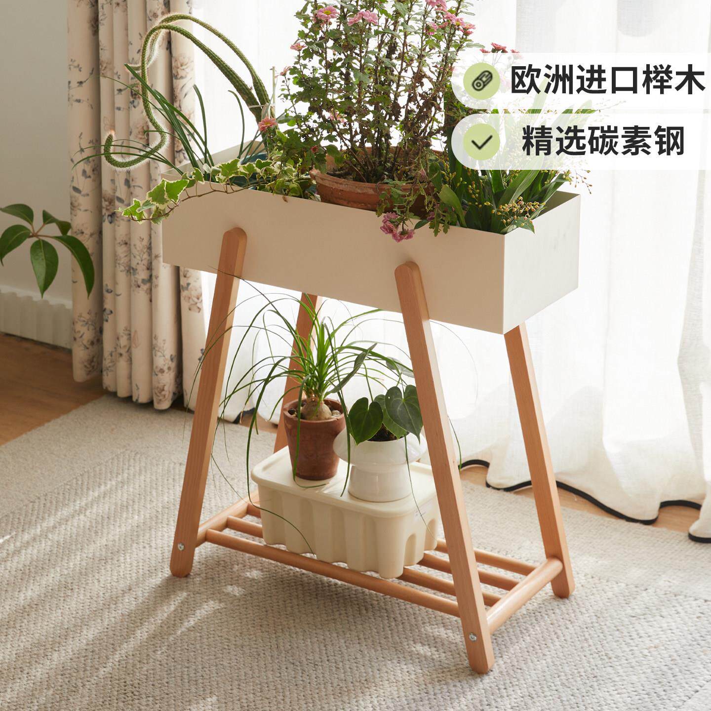 实木花架室内落地置物架客厅花盆托架阳台植物摆放绿萝盆栽花架子